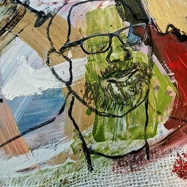 Teilnehmer gestaltet ein abstraktes Bild bei einem kreativen Kunstworkshop in Salzburg