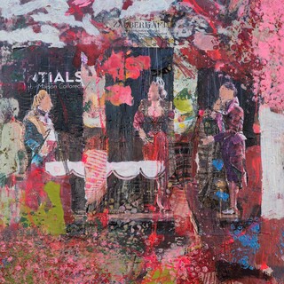 Abstrakte Kunst mit feinen Rosé- und Grautönen – ein modernes Kunstbild voller Leichtigkeit, gemalt von Künstlerin Josefine Frauenschuh.