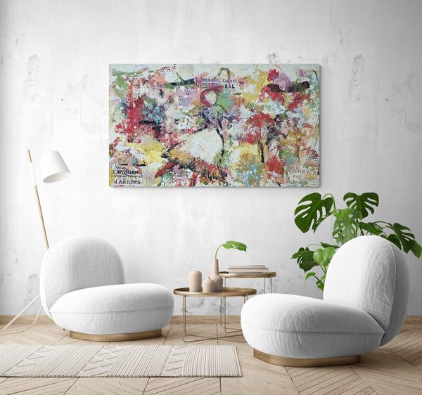 Zeitgenössisches Kunstwerk – Collage mit Figur, inspiriert von Pariser Nachtleben und Kunst.