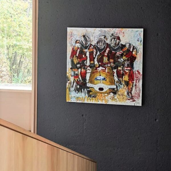Moderne Kunst als Auftragsmalerei in den Räumen des deutschen Bob- und Schlittenverbandes