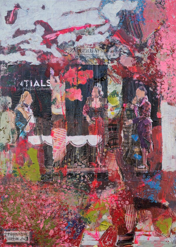 Modernes Kunstwerk – Collage mit Stadtmotiven kaufen, perfekt für stilvolle Räume.